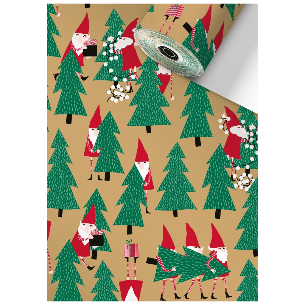 Geschenkpapier Sécaré-Rolle „Walda“ | 70 cm × 250 m, 80 g/m², dunkelgrün/gold