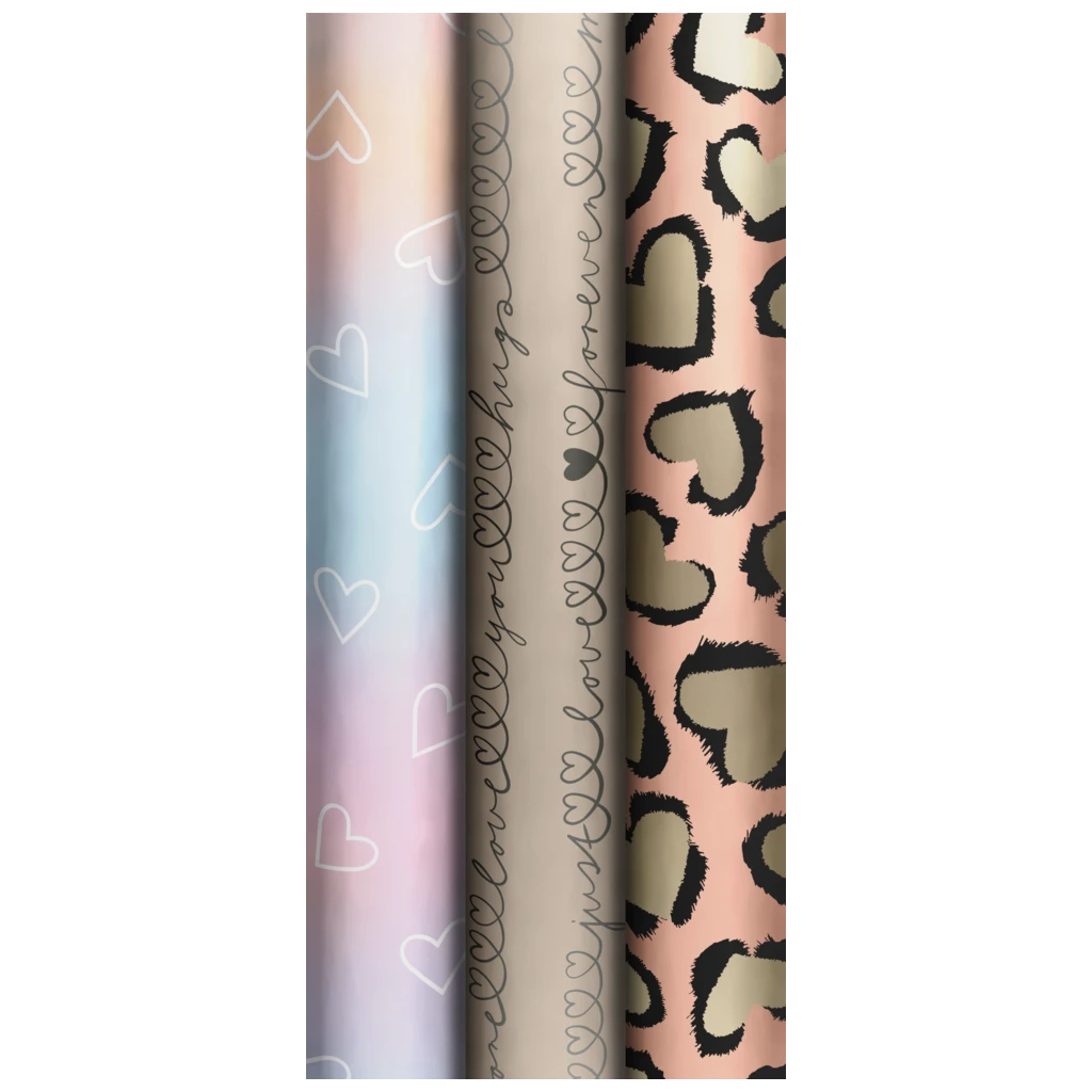 Geschenkpapier „Shiny Love“ | 70 cm × 1,5 m, sortiert