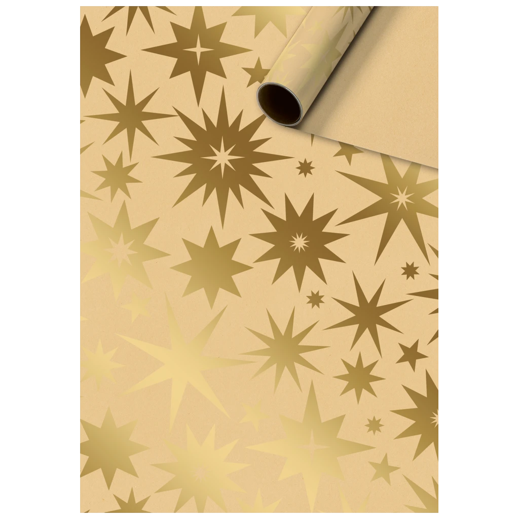 Geschenkpapier „Helly“ | 70 cm × 2 m, 80 g/m², braun/gold