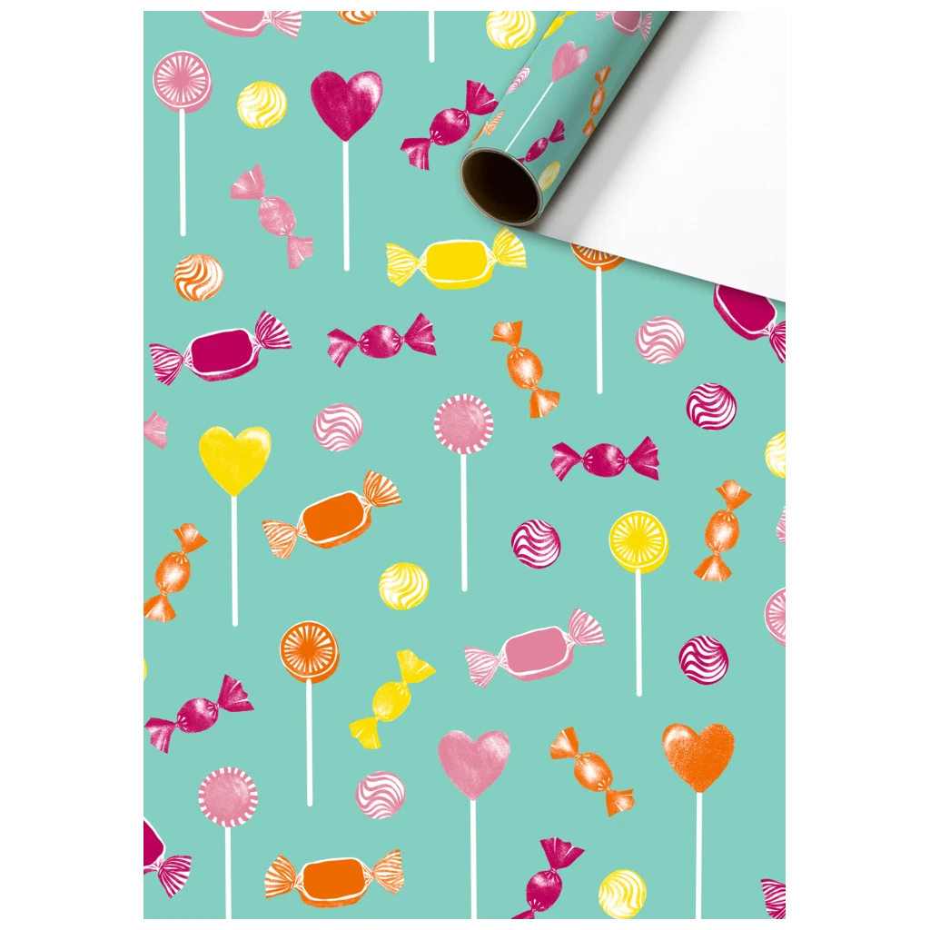 Geschenkpapier „Orle“ | 70 cm × 2 m, 80 g/m², türkis