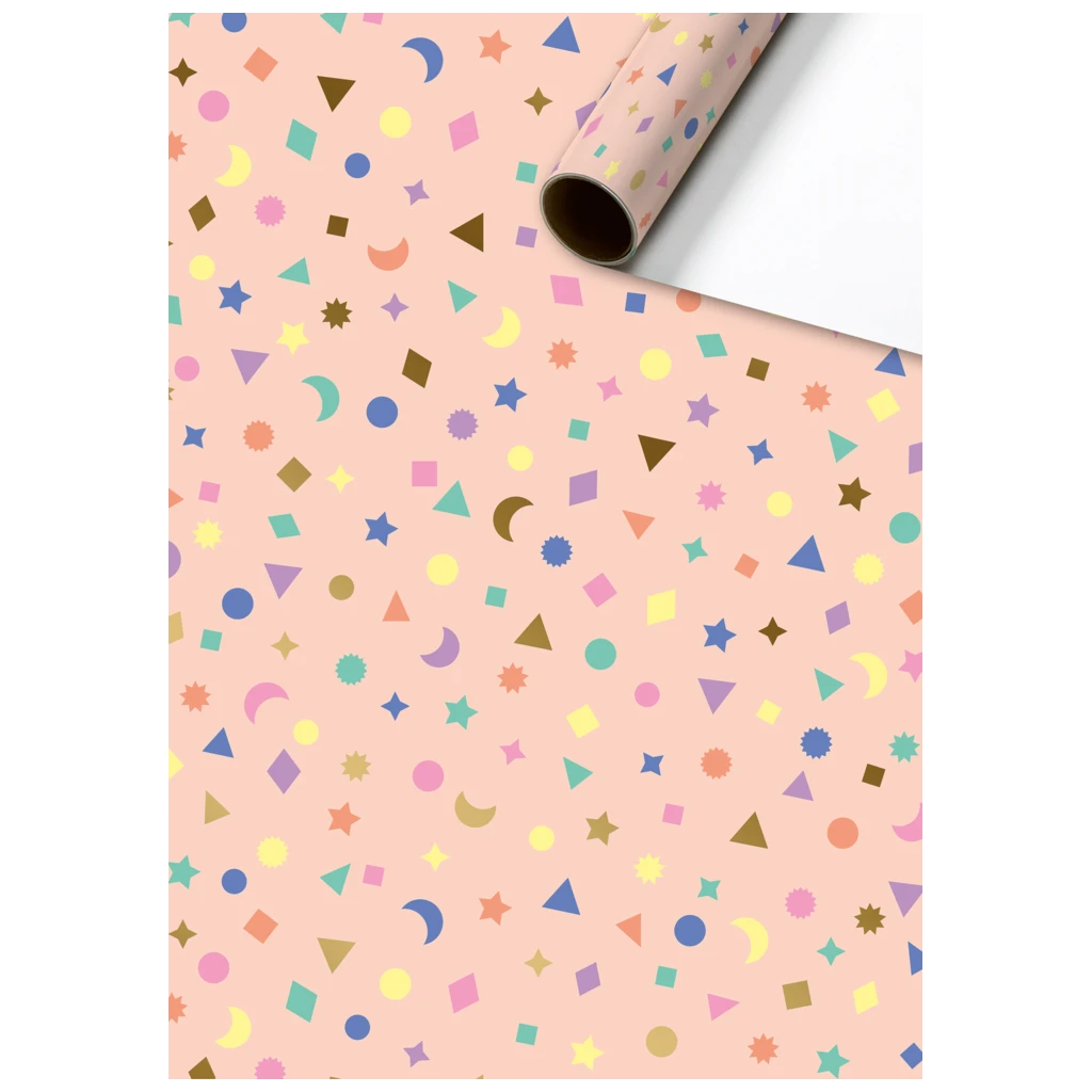 Geschenkpapier „Naoki“ | 70 cm × 1,5 m, 76 g/m², lachs/bunt