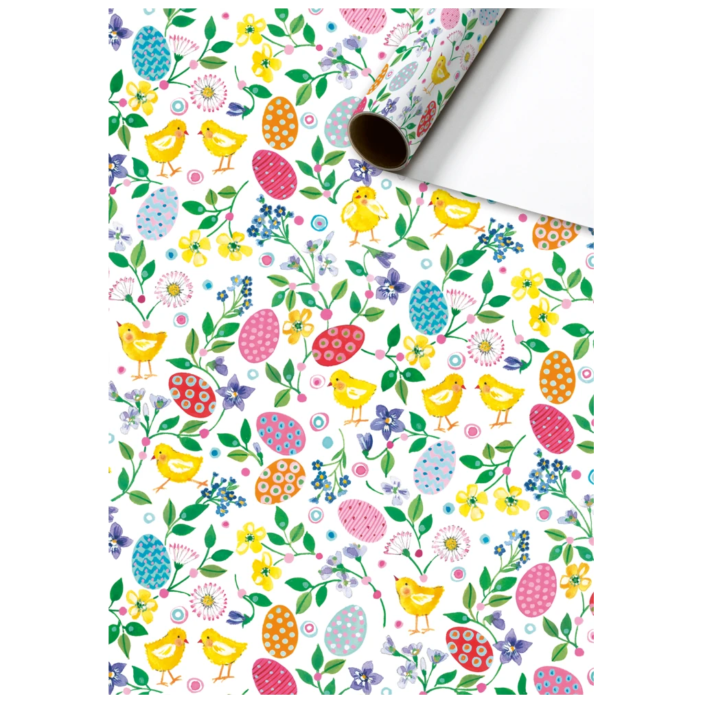 Geschenkpapier „Eggwina“ | 70 cm × 2 m, 80 g/m², weiß/mehrfarbig