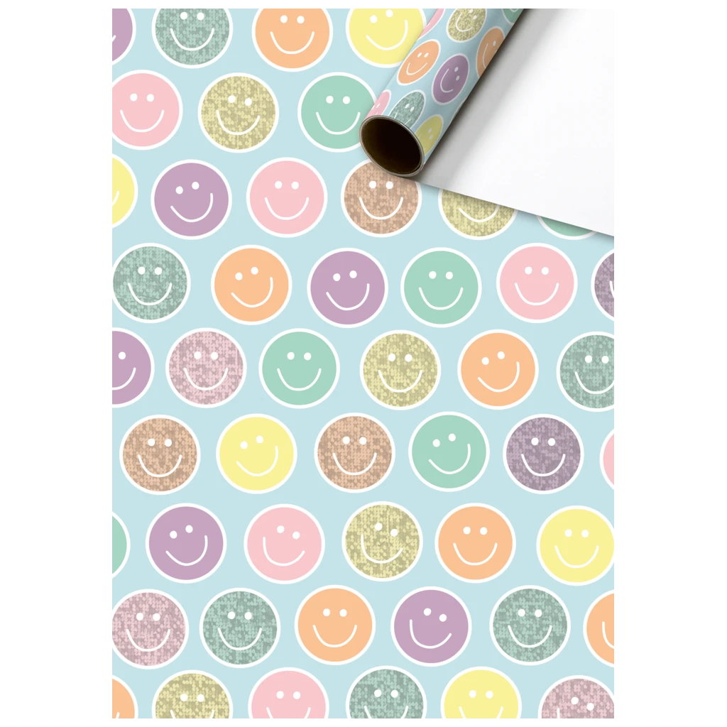 Geschenkpapier „Nea“ | 70 cm × 1,5 m, 76 g/m², hellblau/mehrfarbig, pastell