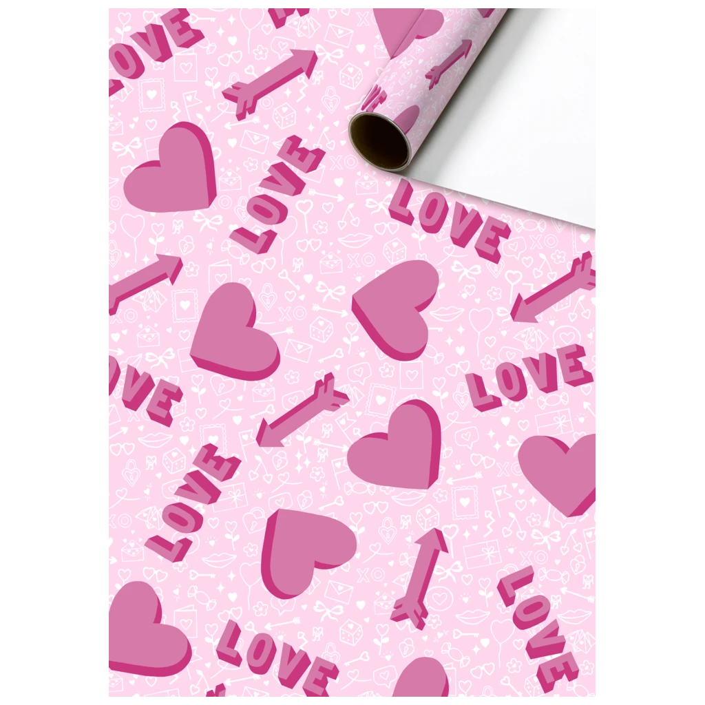 Geschenkpapier „Winnie“ | 70 cm × 2 m, 80 g/m², pink/rosa