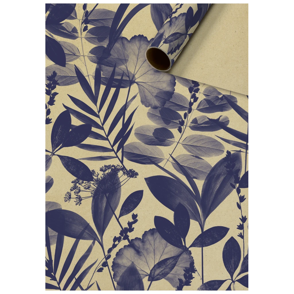 Geschenkpapier „Sona“ | 70 cm × 2 m, 80 g/m², dunkelblau/braun
