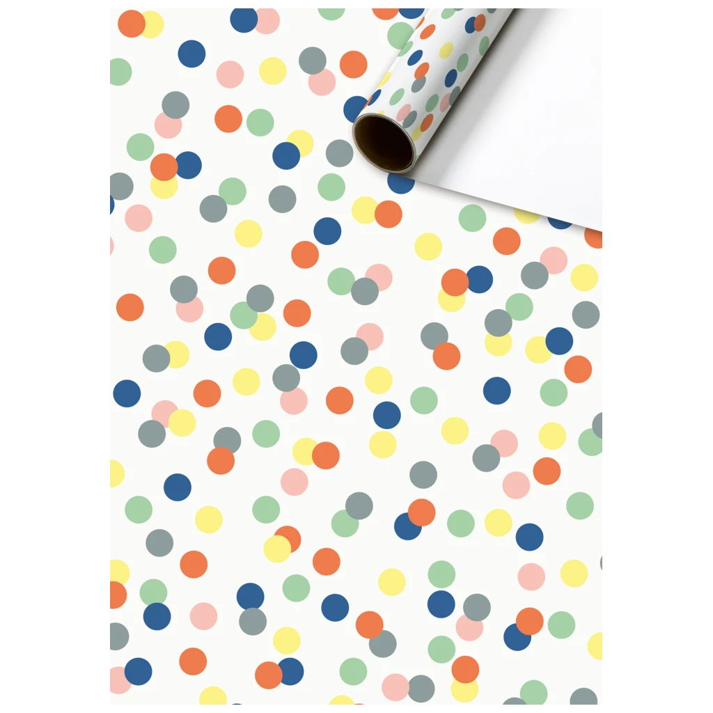 Geschenkpapier „Harlie“ | 70 cm × 1,5 m, 80 g/m², weiß/bunt