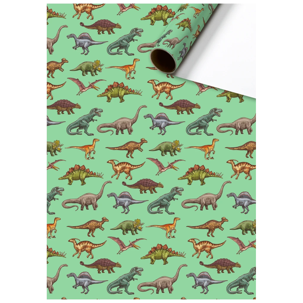 Geschenkpapier „Saurus“ | 70 cm × 2 m, 80 g/m², grün