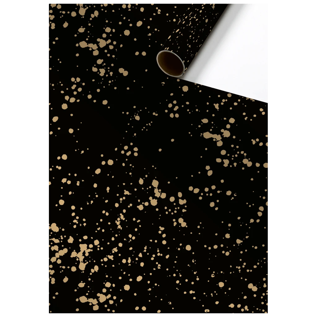 Geschenkpapier „Sprenkel“ | 70 cm × 1,5 m, 76 g/m², schwarz