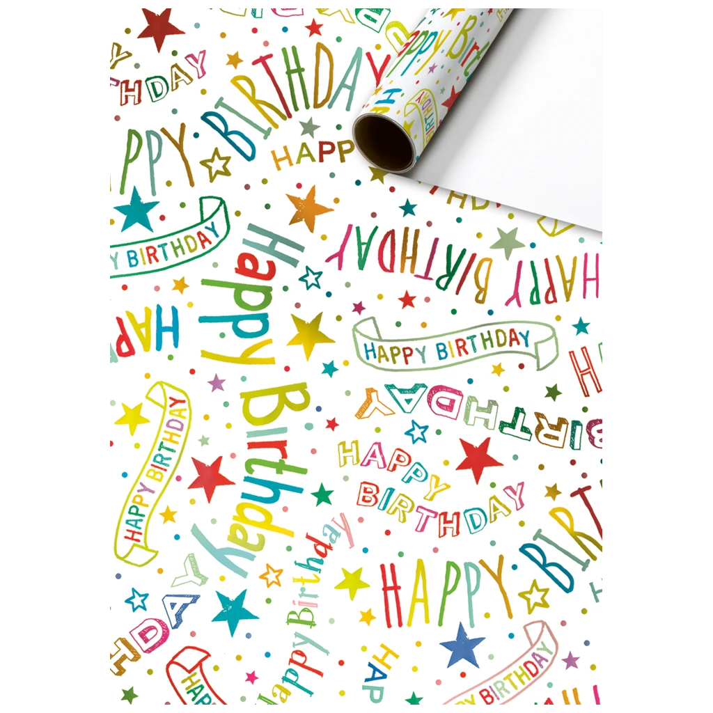 Geschenkpapier „Alexandra“ | 70 cm × 1,5 m, 76 g/m², weiß/mehrfarbig