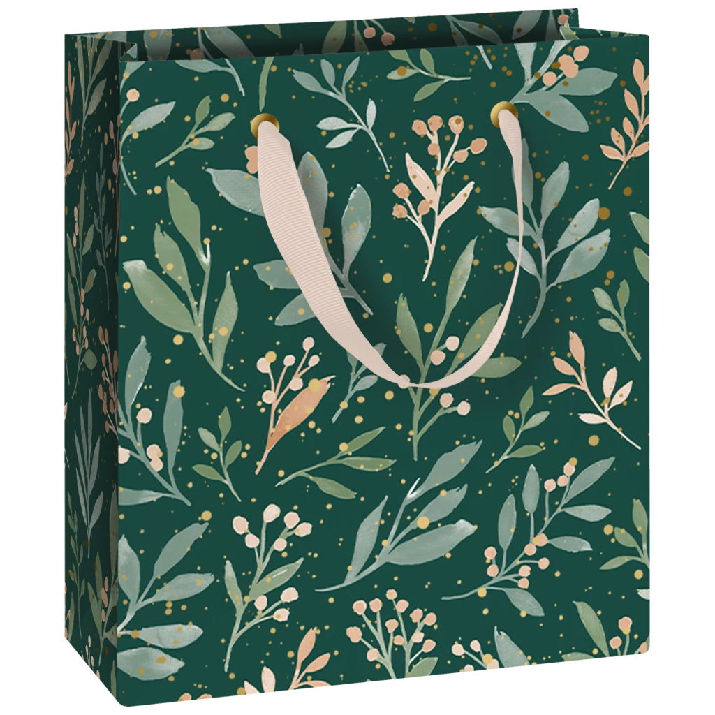 Geschenktasche „Arona“ | 18×21×8 cm, 230 g/m², dunkelgrün