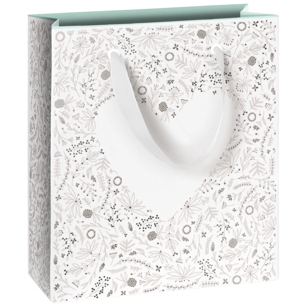 Geschenktasche „Eldana“ | 18×21×8 cm, 250 g/m², pearl