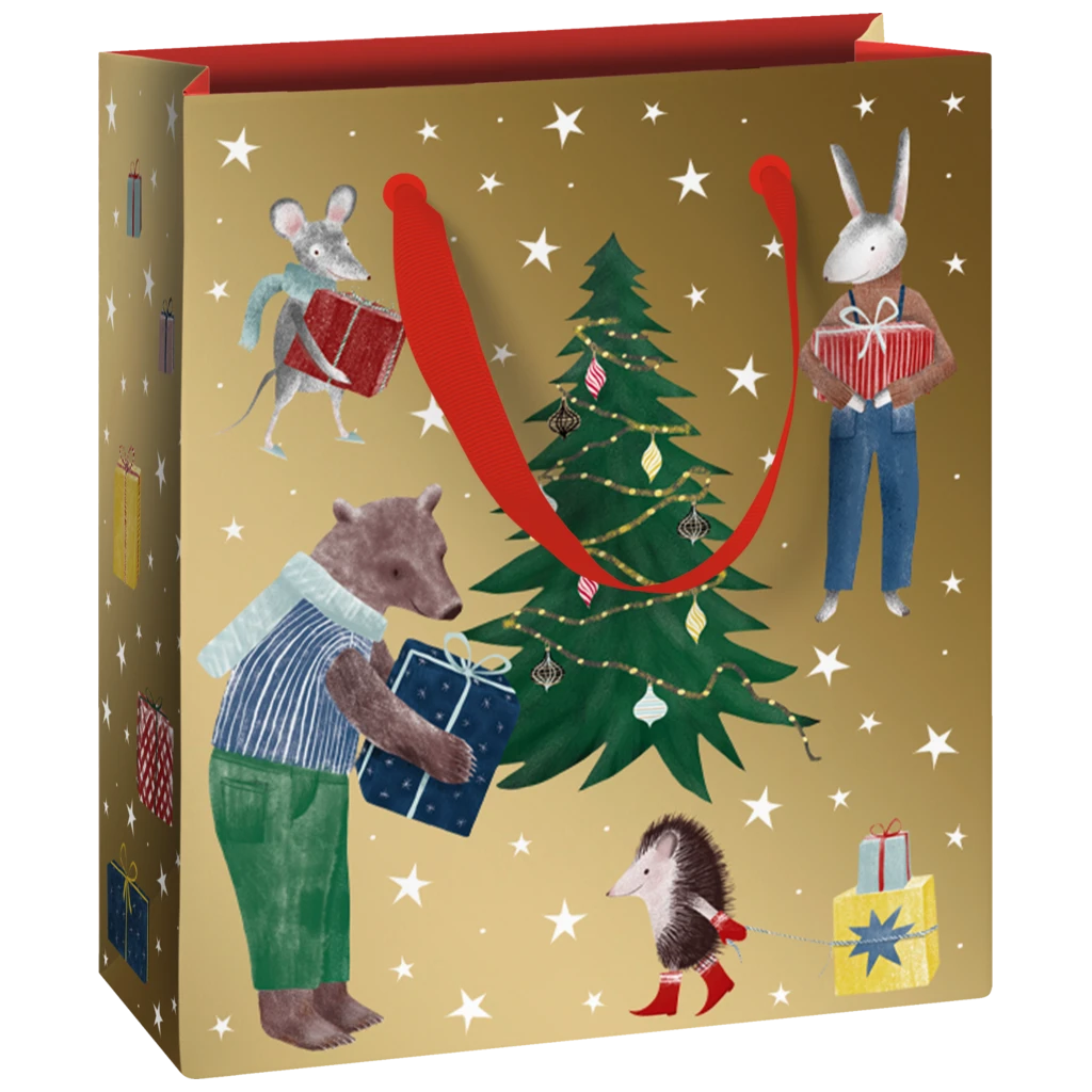 Geschenktasche „Melin“ | 18×21×8 cm, 250 g/m², gold