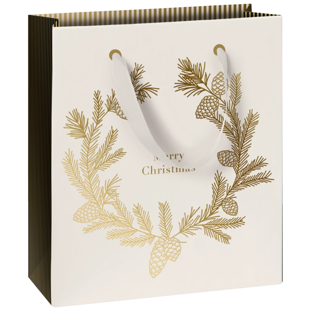 Geschenktasche „Mariola“ | 18×21×8 cm, 250 g/m², beige