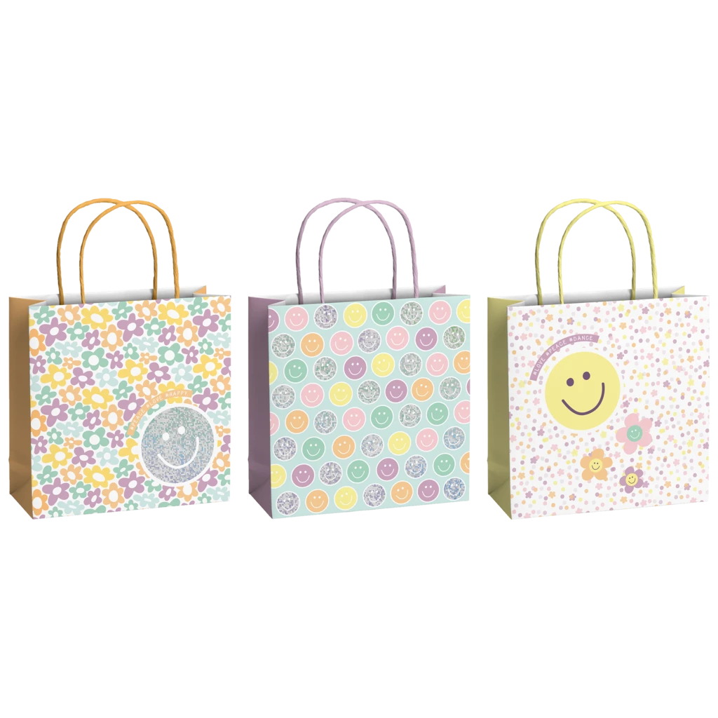 Geschenktaschen-Set „Nea“ | 20×20×8 cm, 200 g/m², mehrfarbig, pastell