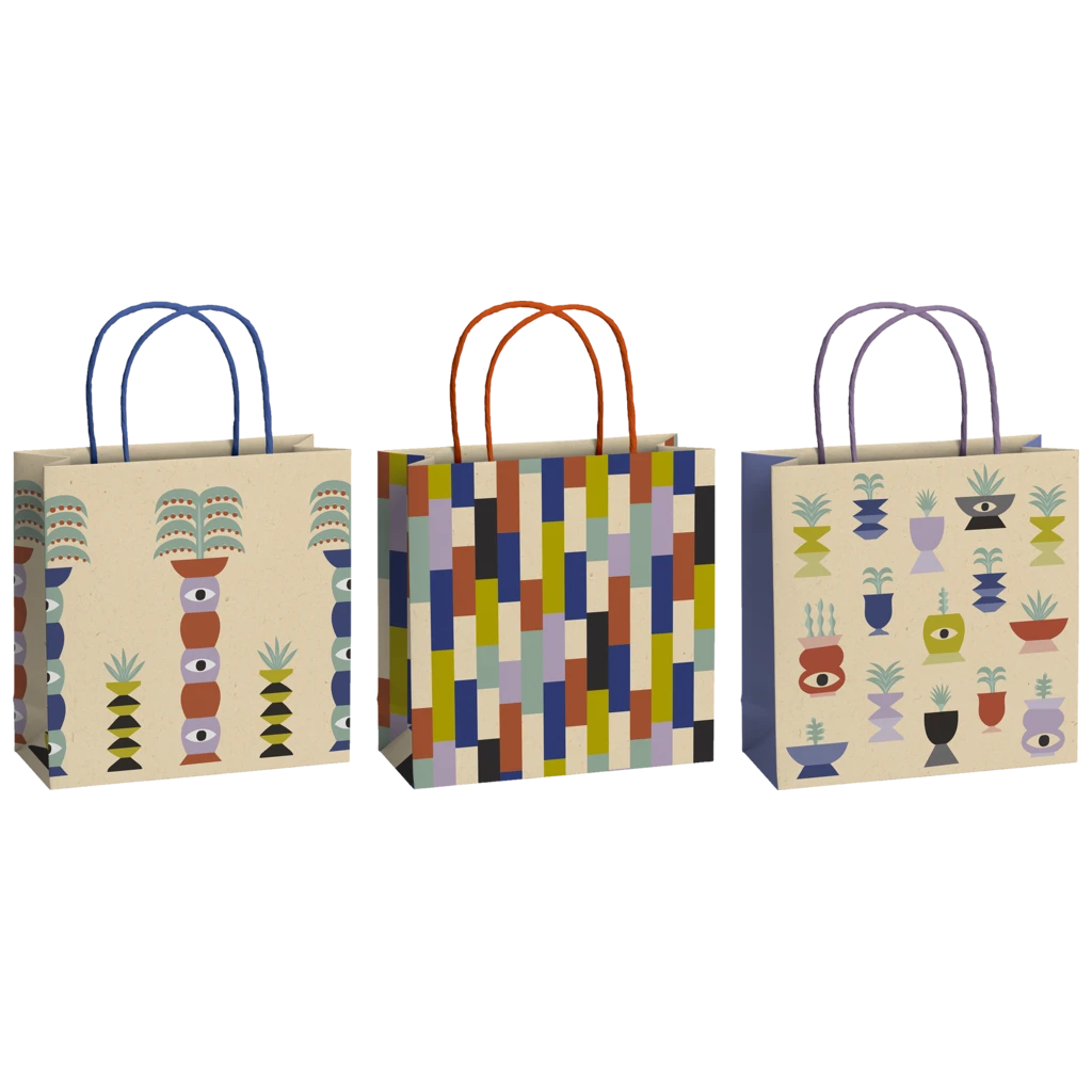 Geschenktaschen-Set „Shani“ | 20×20×8 cm, 200 g/m², beige