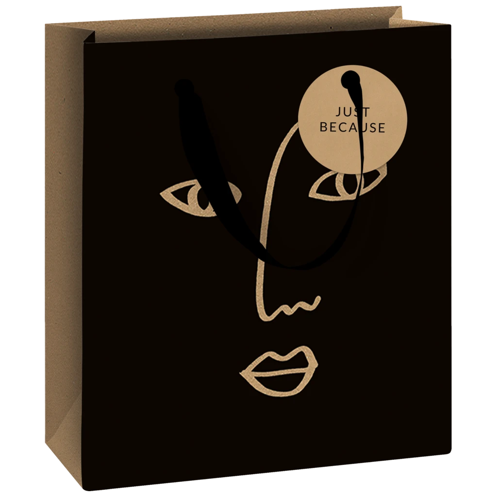 Geschenktasche „Taio“ | 18×21×8 cm, 250 g/m², braun/schwarz