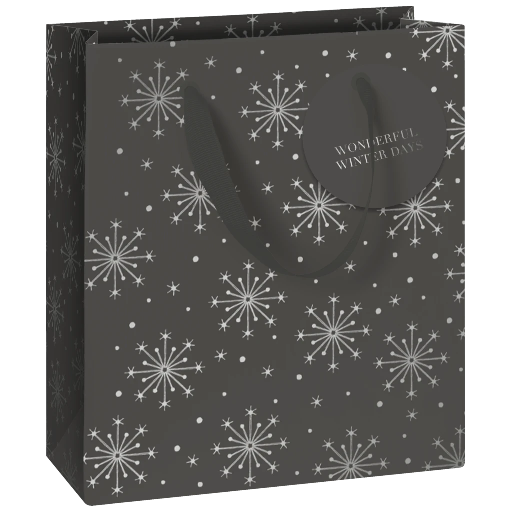 Geschenktasche „Nieve“ | 18×21×8 cm, 250 g/m², dunkelgrau