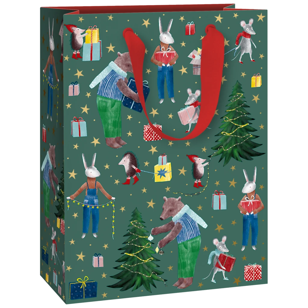 Geschenktasche „Melin“ | 23×30×13 cm, 250 g/m², dunkelgrün