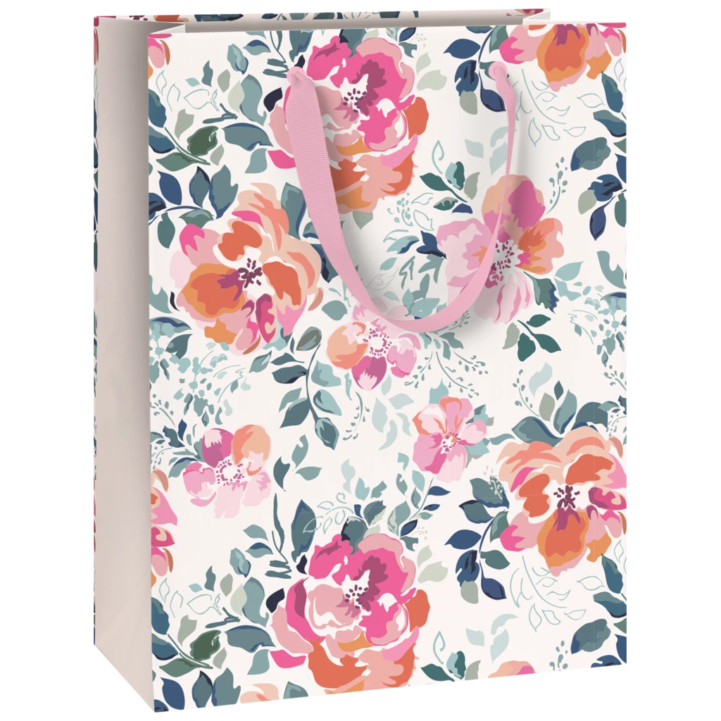 Geschenktasche „Roses“ | 23×30×13 cm, 180 g/m², mehrfarbig, pastell