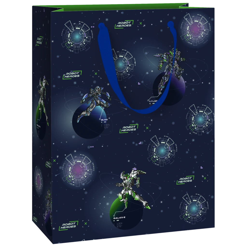 Geschenktasche „Robot“ | 23×30×13 cm, 250 g/m², dunkelblau
