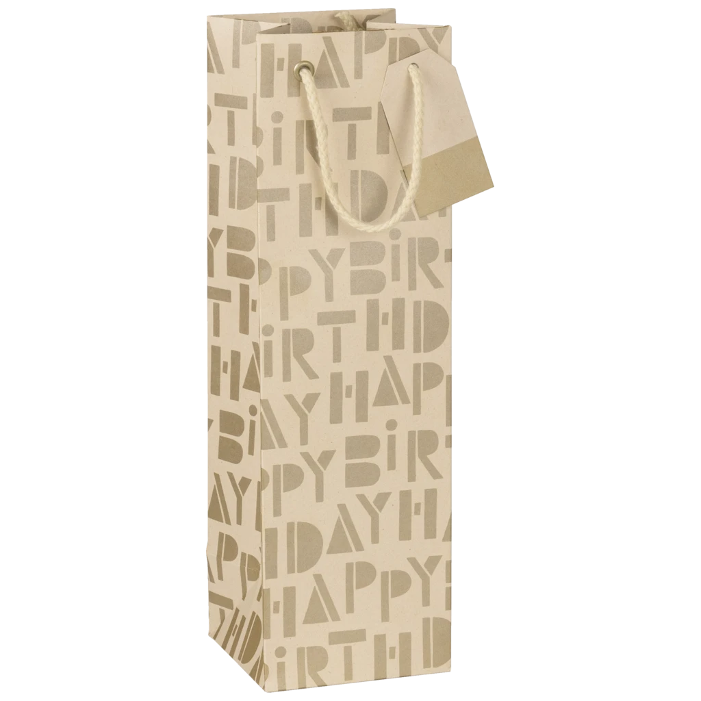 Flaschentasche „Vinci“ | 11×36×10,5 cm, 250 g/m², hellbraun
