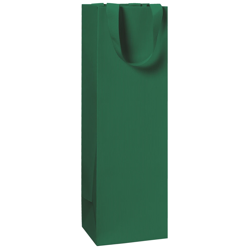 Flaschentasche One Colour | 11×36×10,5 cm, 250 g/m², dunkelgrün