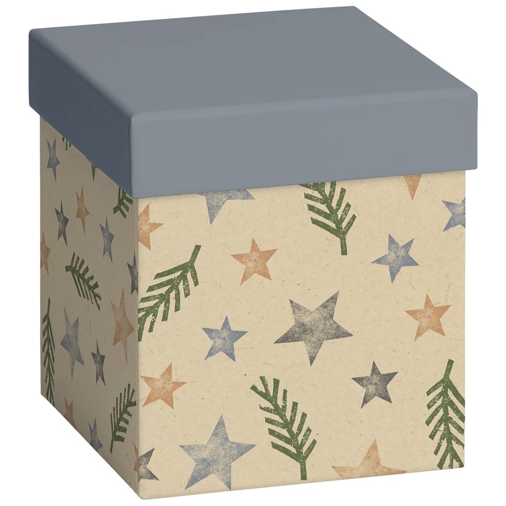 Geschenkbox „Naruto“ | 11×12×11 cm, blau/hellbraun