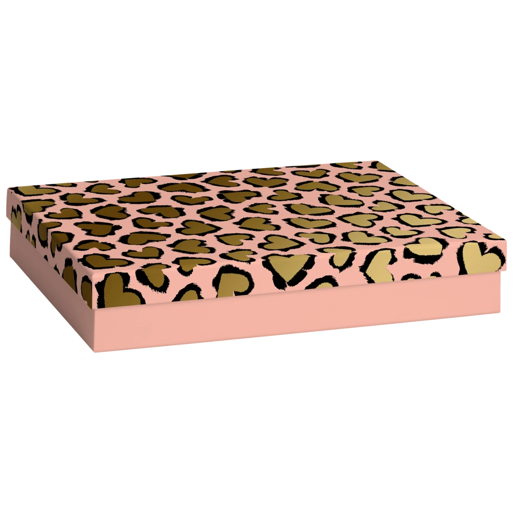 Geschenkbox „Cassy“ | 24×6×33 cm, rosa/gold
