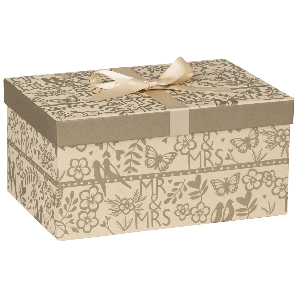 Geschenkbox „Anouk“ | 16,5×12×24 cm, hellbraun/gold