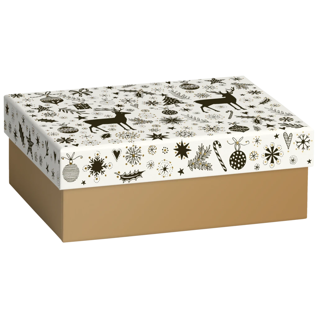 Geschenkbox | 16,5×6×12 cm, weiß/gold