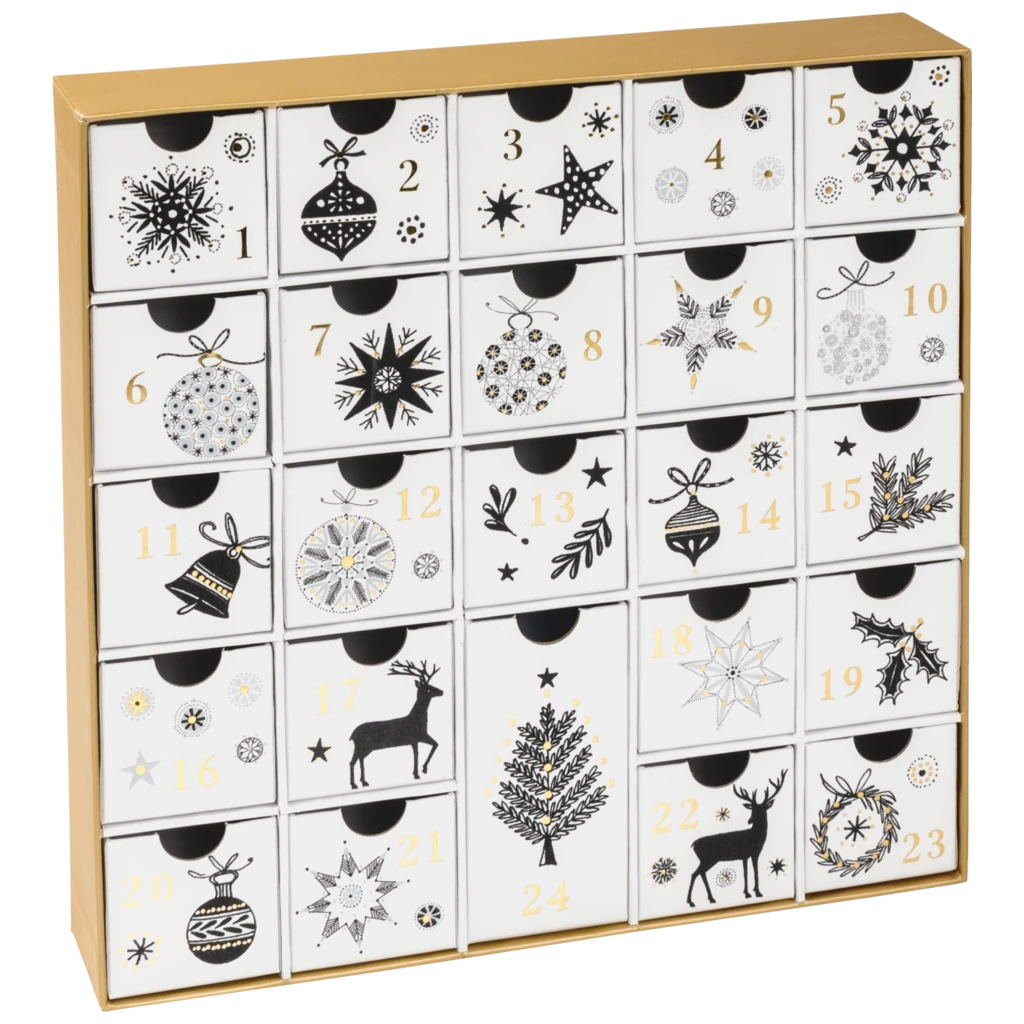 Adventskalender | weiß/gold