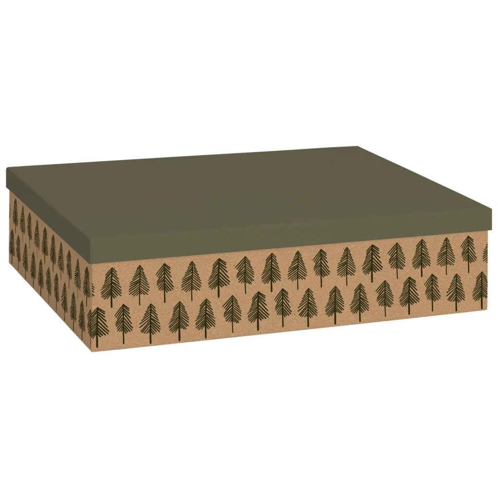 Geschenkbox „Weren“ | 33×12×48 cm, dunkelgrün/braun