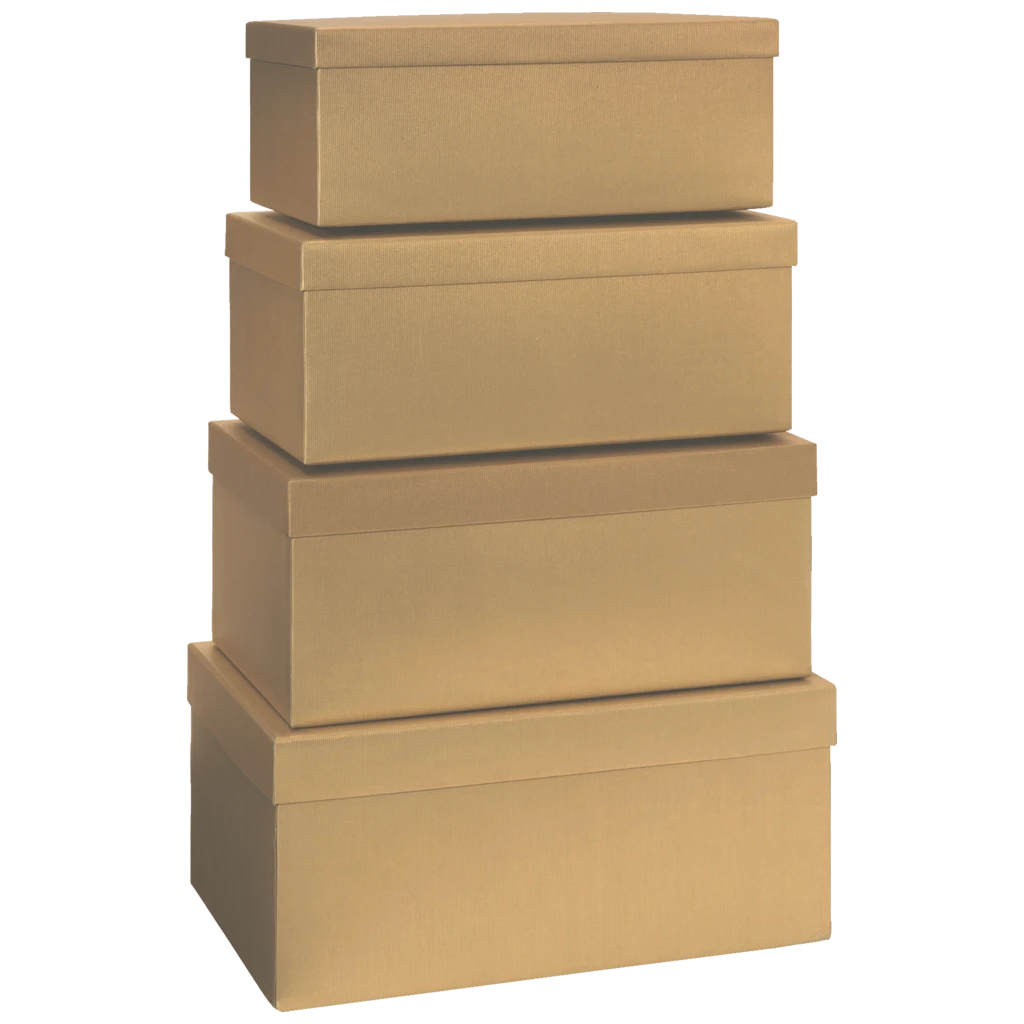 Geschenkboxen-Set One Colour | gold, 4 Größen