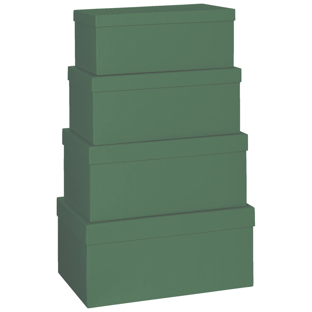 Geschenkboxen-Set One Colour | dunkelgrün, 4 Größen