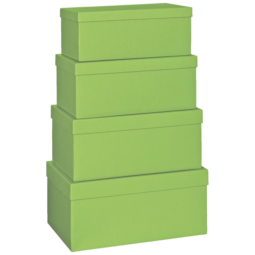 Geschenkboxen-Set One Colour | hellgrün, 4 Größen