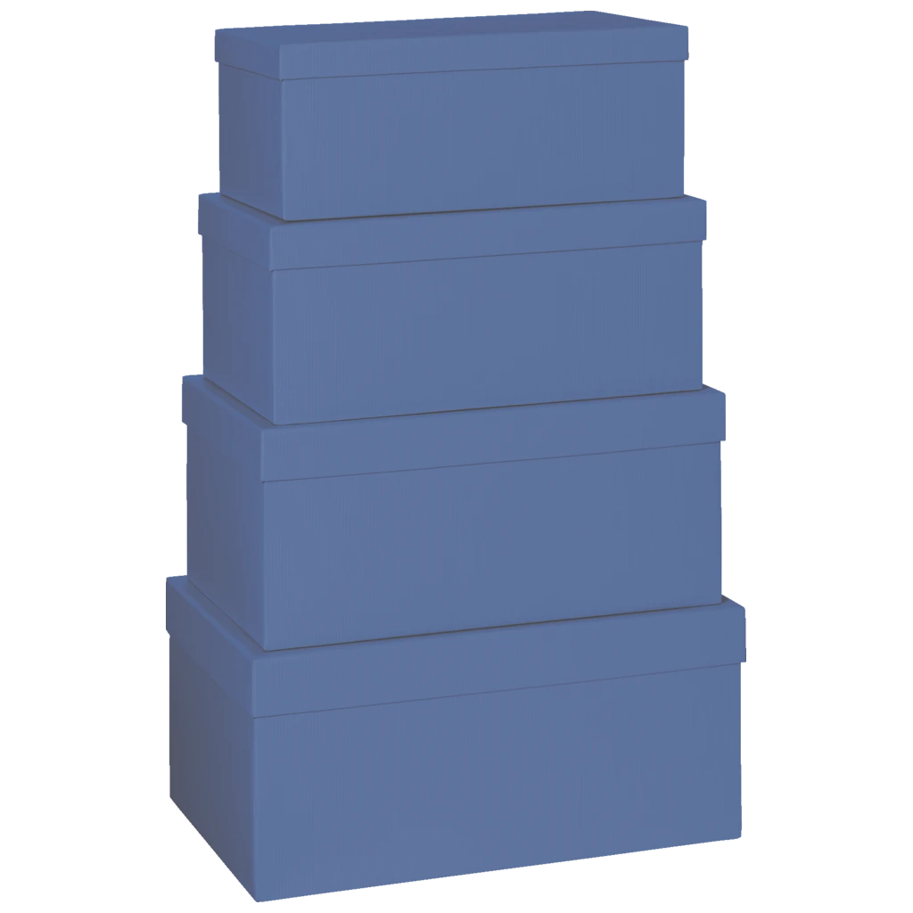 Geschenkboxen-Set One Colour | dunkelblau, 4 Größen