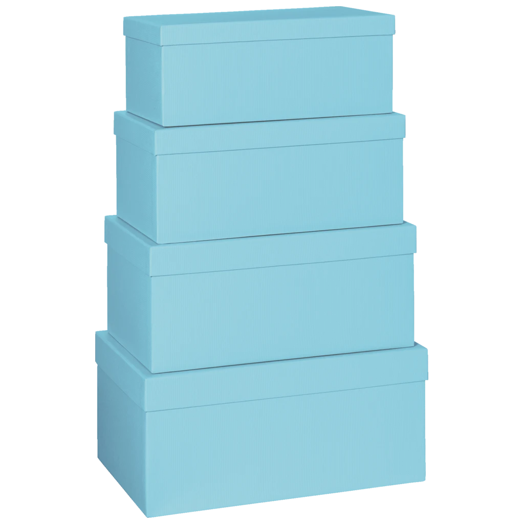 Geschenkboxen-Set One Colour | hellblau, 4 Größen