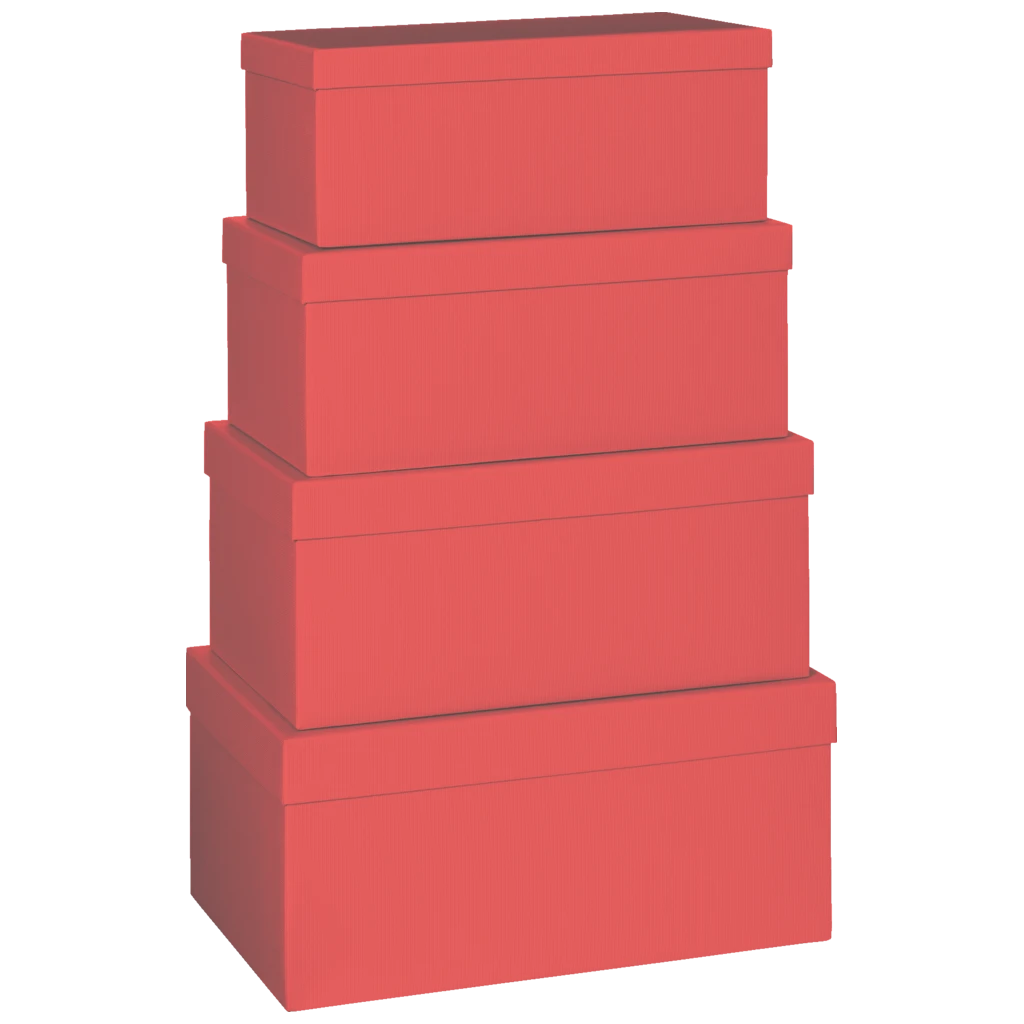 Geschenkboxen-Set One Colour | rot, 4 Größen