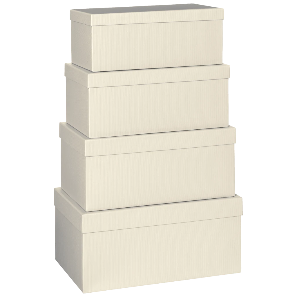 Geschenkboxen-Set One Colour | hellbeige, 4 Größen