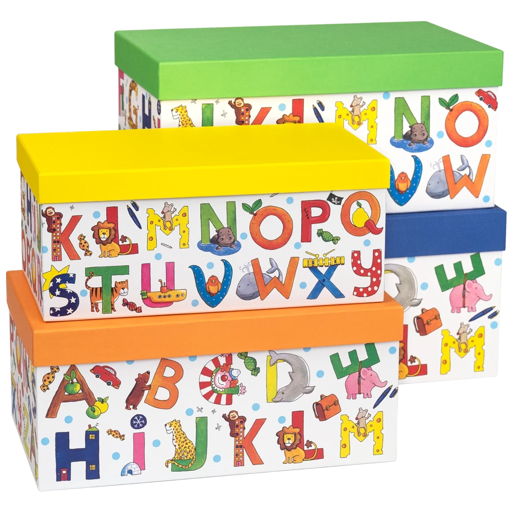 Geschenkboxen-Set „Mick“ | bunt, 4 Größen