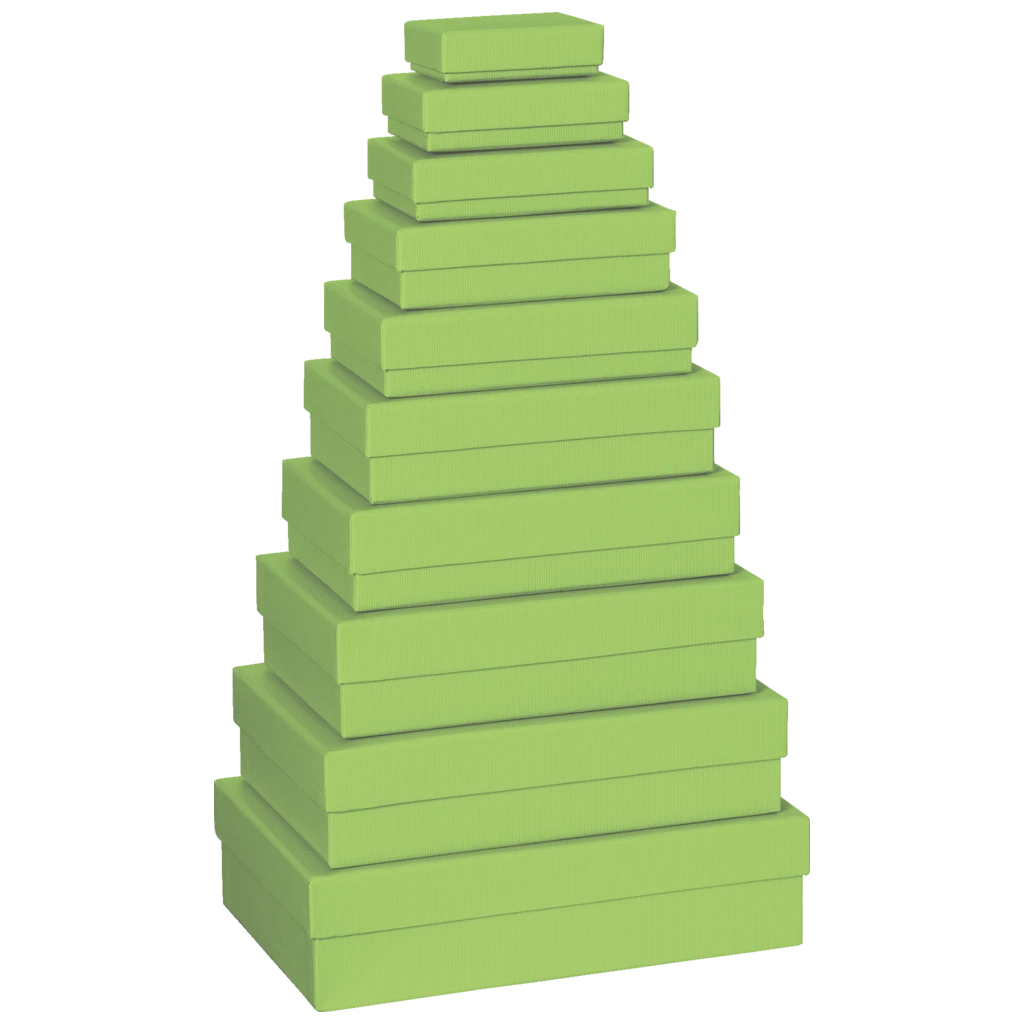 Geschenkboxen-Set One Colour | hellgrün, 10 Größen