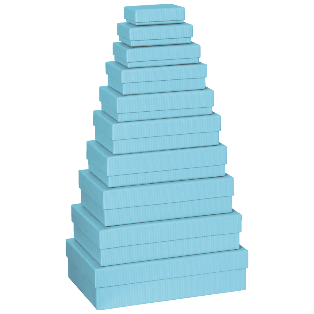 Geschenkboxen-Set One Colour | hellblau, 10 Größen