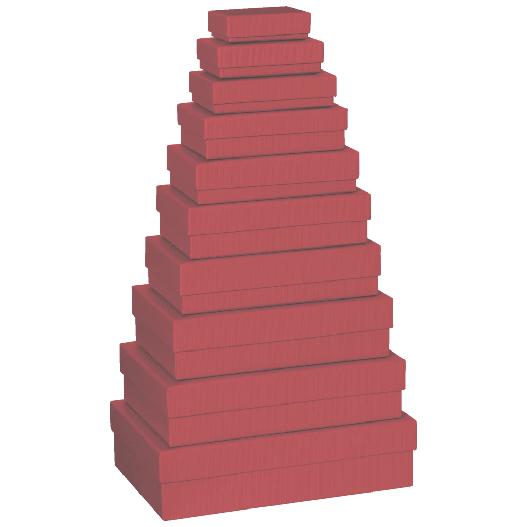 Geschenkboxen-Set One Colour | dunkelrot, 10 Größen