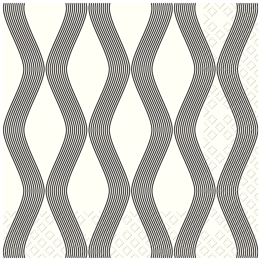 Servietten „Nalu“ | 33×33 cm, weiß/schwarz, 20 Stück
