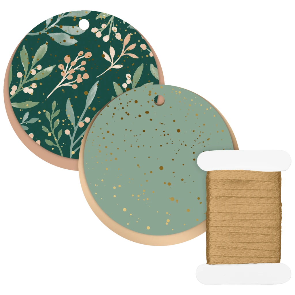 Geschenkanhänger-Set „Arona“ | dunkelgrün/salbei