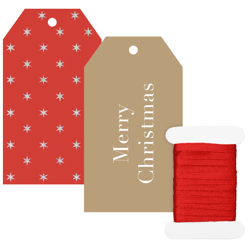 Geschenkanhänger-Set „Zidonia“ | rot/gold
