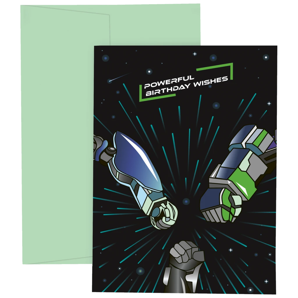 Grusskarten-Set „Robot“ | dunkelblau/mint