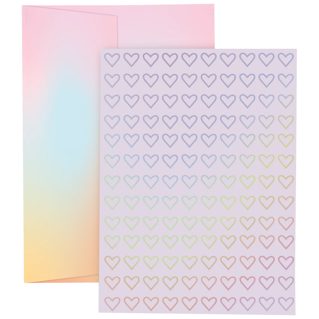 Grusskarten-Set „Kayla“ | lila/regenbogen