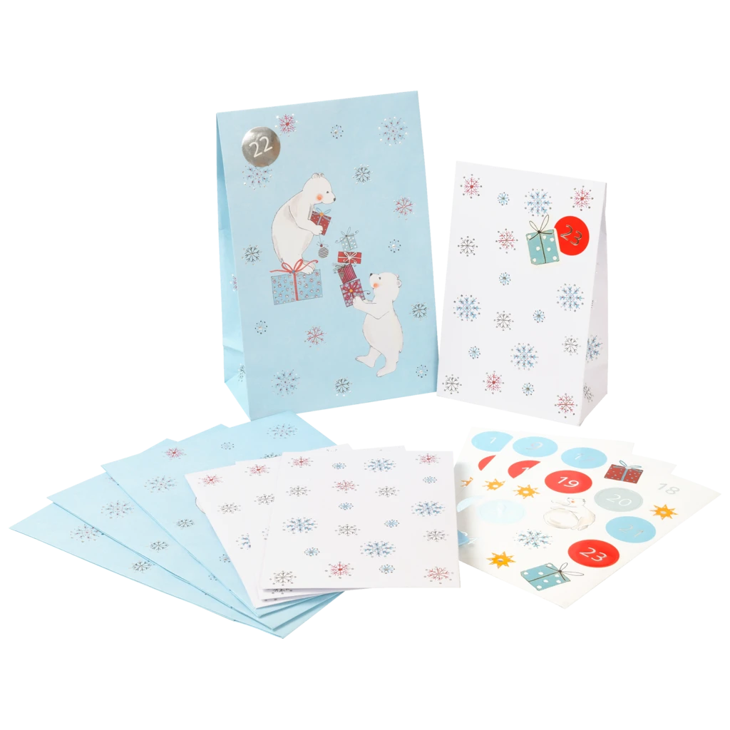 Adventskalender | weiß/hellblau