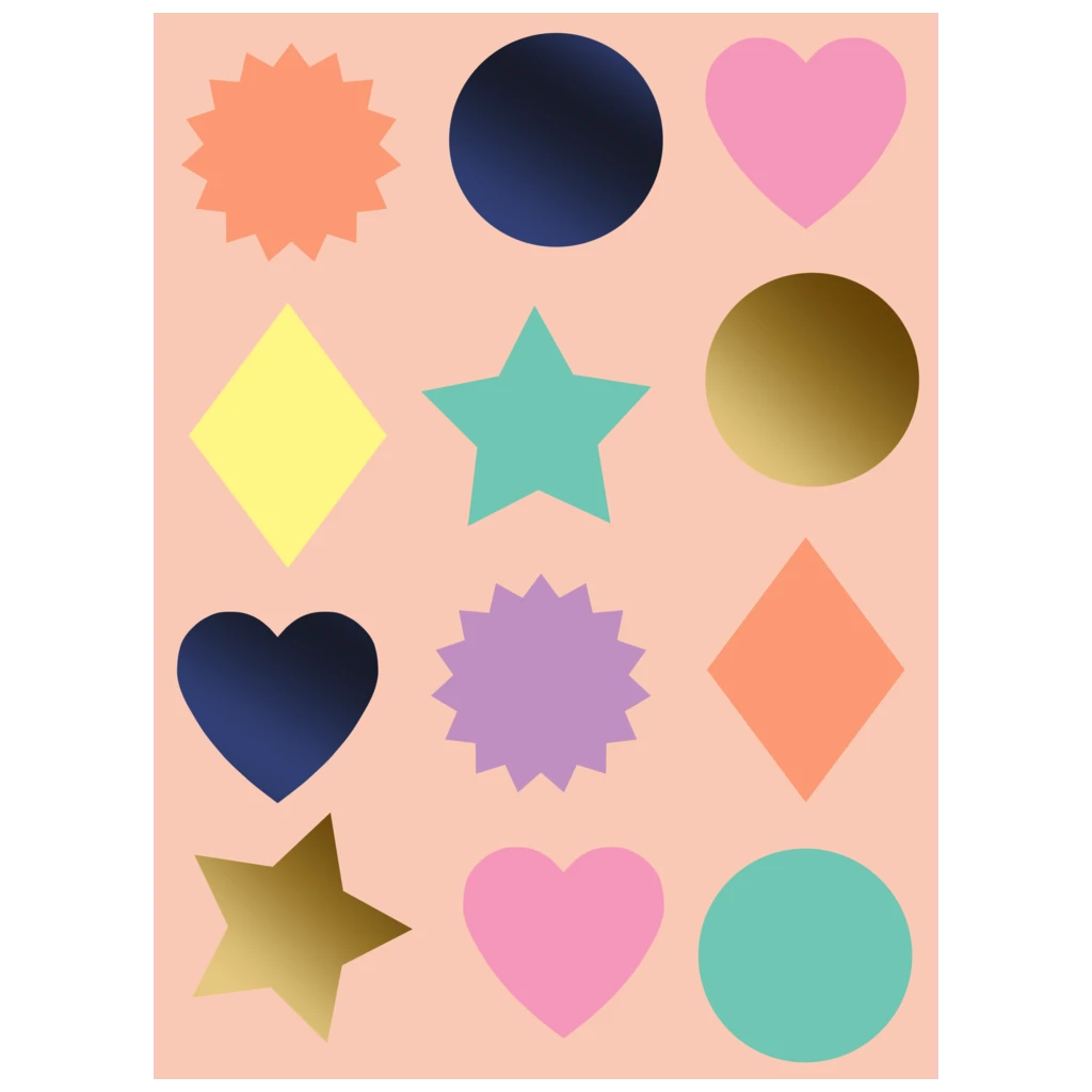 Aufkleber Bogen „Naoki“ | 110×150 mm, bunt, 4 Blatt